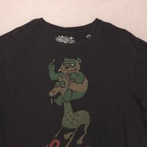 LRG Lifted Casual Short Sleeve Crew Neck Graphic T-Shirt Mens Size 2XL Black